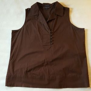 Sleeveless Brown Top w/ Collar XL